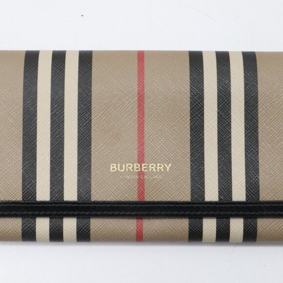 Burberry Halton Striped Canvas Continental Wallet Clutch - Picture 2 of 14